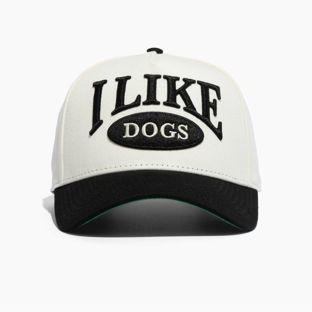 I like dogs | 5-Panel Arc Hat | Cream and Black